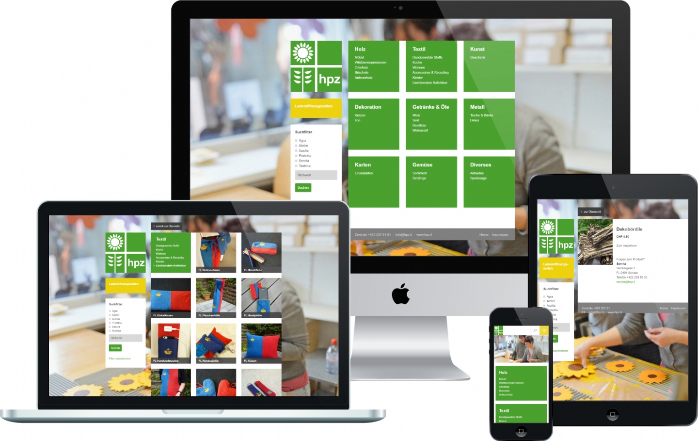 hpz Online-Produktekatalog - Responsive Website, CMS, Produktekatalog